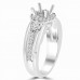 0.45 ct Ladies Round Cut Diamond Semi Mounting Engagement Ring in 14 kt White Gold
